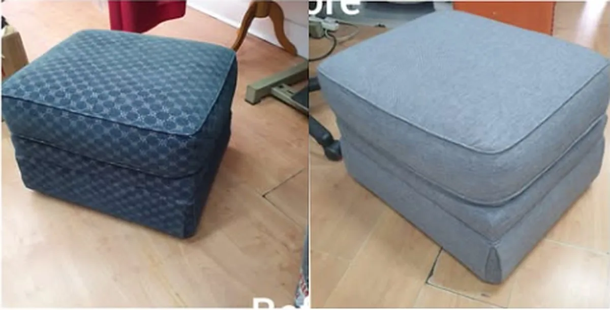 Footstool, before and after